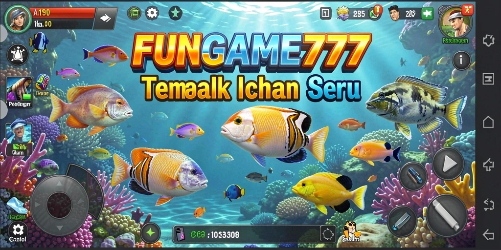 Gameplay seru menembak ikan dalam FUNGAME777.