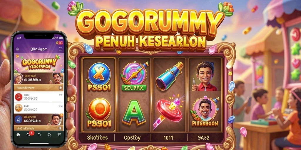 Tampilan gameplay menarik di GOGORUMMY dengan efek visual menawan.