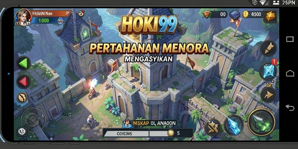 Tampilan gameplay menarakan Tower Defense HOKI99 yang mendebarkan.