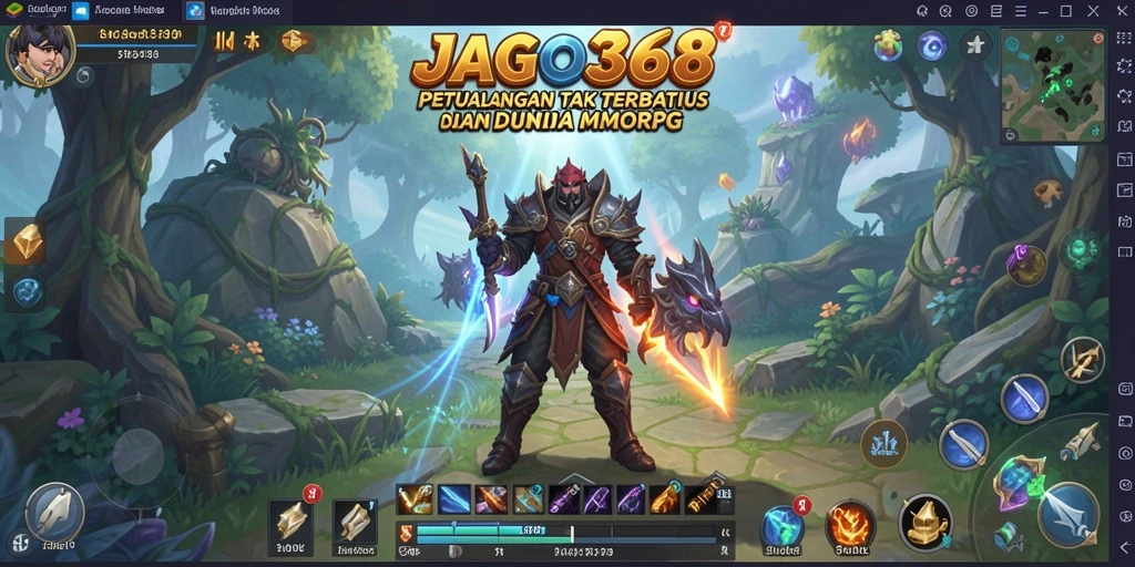 Tampilan gameplay mendebarkan dari JAGO368 dalam dunia MMORPG.
