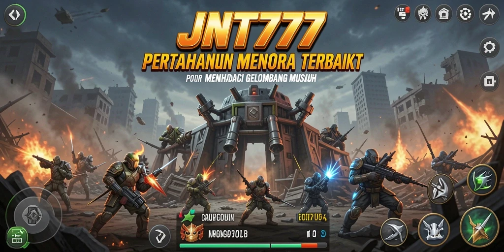 Tampilan menarik dari gameplay JNT777 dalam pertahanan menara.
