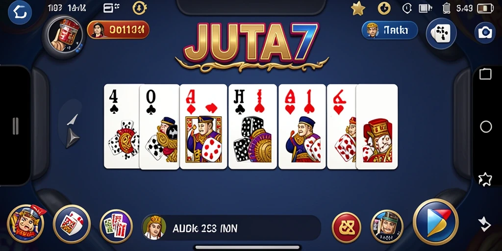 Screenshot gameplay JUTA7 yang menampilkan aksi seru permainan Domino.