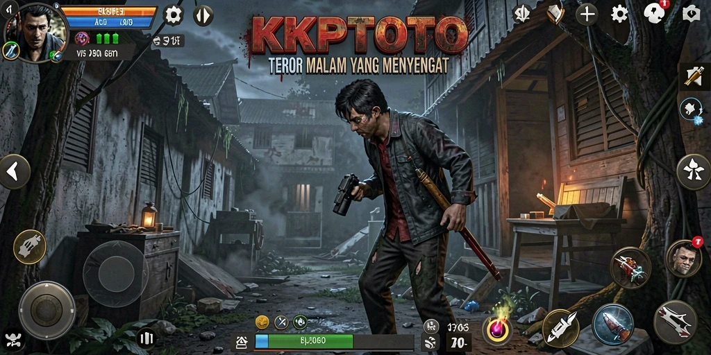 Screenshot gameplay KPKTOTO yang menampilkan suasana mencekam dan misterius.