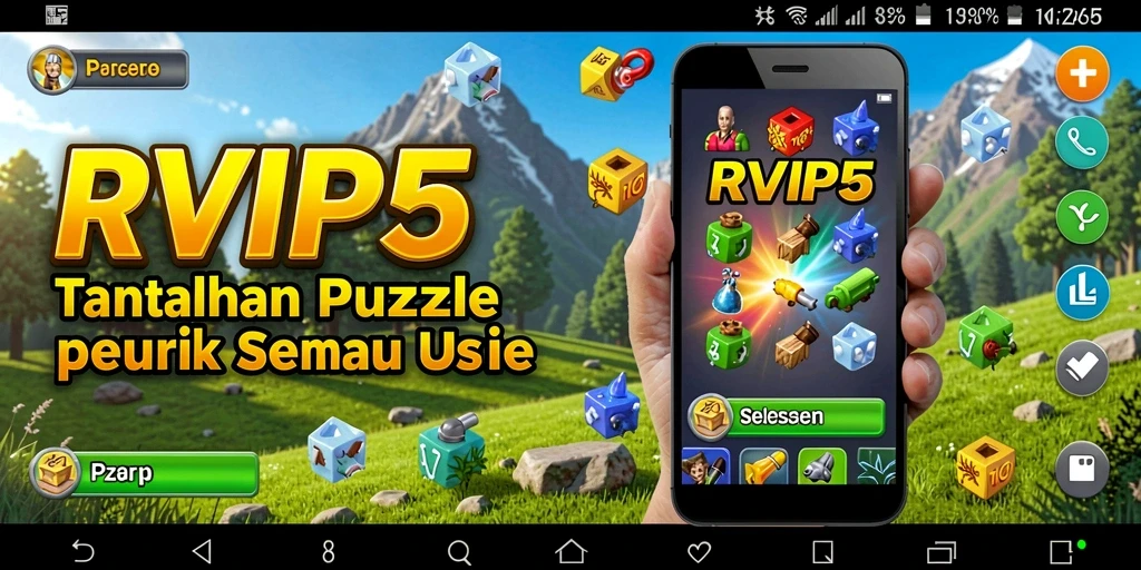 Screenshot RVIP5 menunjukkan gameplay Puzzle yang seru dan menantang.